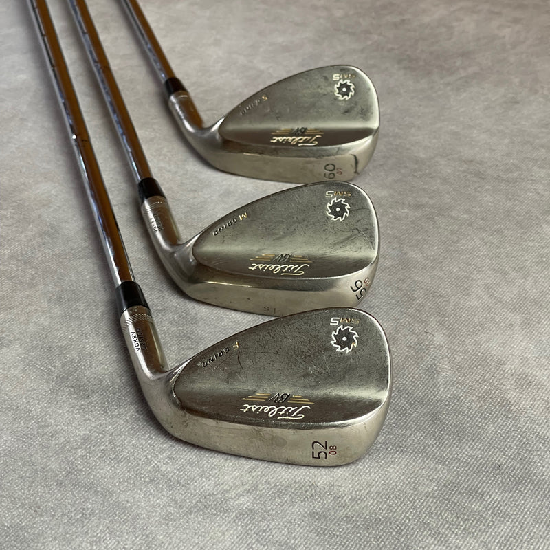Titleist SM5 Vokey 'Brushed Steel' Wedge Set | 52, 56 & 60 Degree